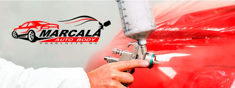 Technician hand-finishing paintwork at Marcala Auto Body (placeholder photo)